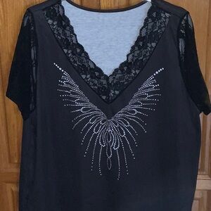 Black & White Lace Top